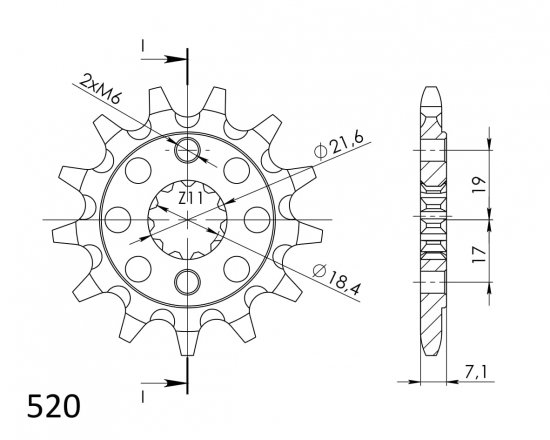 Front sprocket SUPERSPROX CST-1321:12 12T, 520