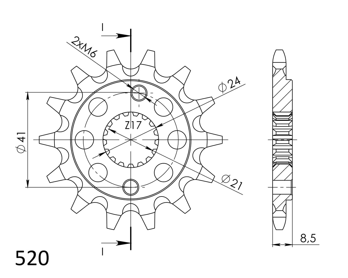 Front sprocket SUPERSPROX CST-1322:13 13T, 520