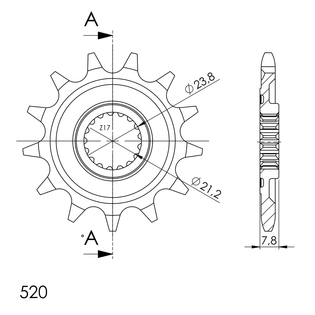 Front sprocket SUPERSPROX CST-1326:12 12T, 520