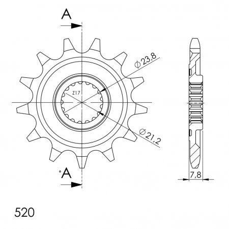 Front sprocket SUPERSPROX CST-1326:13 13T, 520