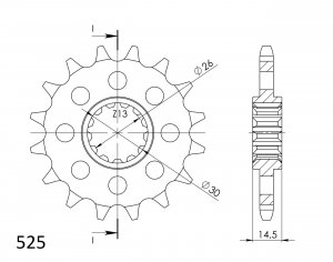 Front sprocket SUPERSPROX CST-1332:14 14T, 525