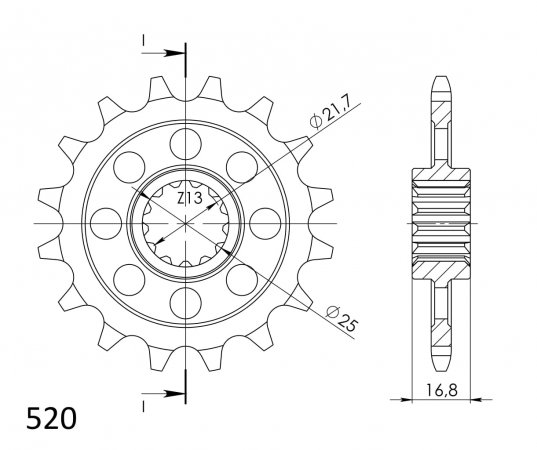 Front sprocket SUPERSPROX CST-1373:15 15T, 520