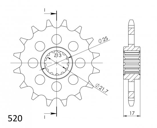 Front sprocket SUPERSPROX CST-1381:15 15T, 520