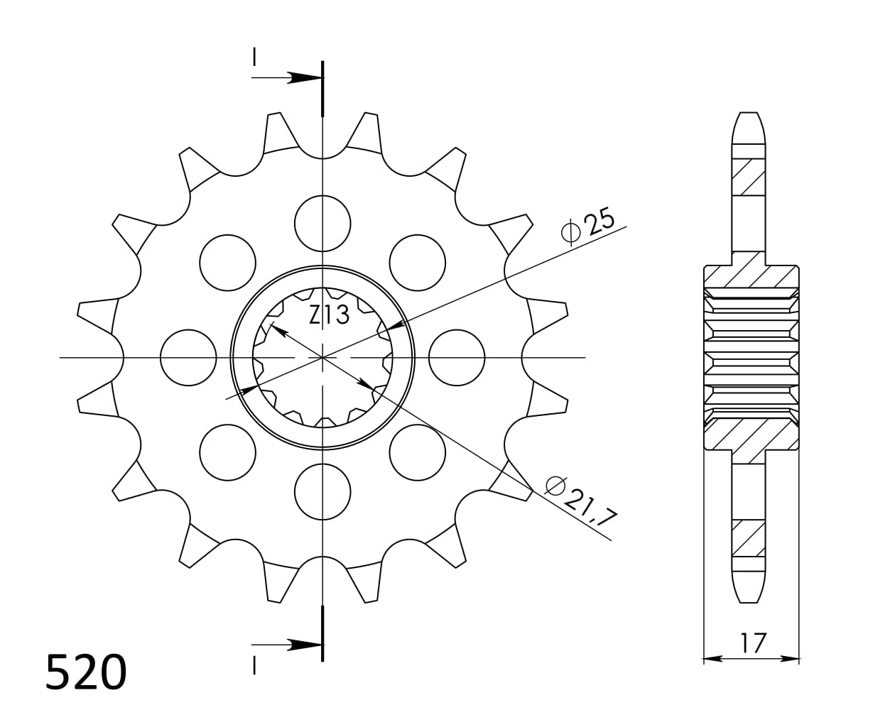 Front sprocket SUPERSPROX CST-1381:16 16T, 520