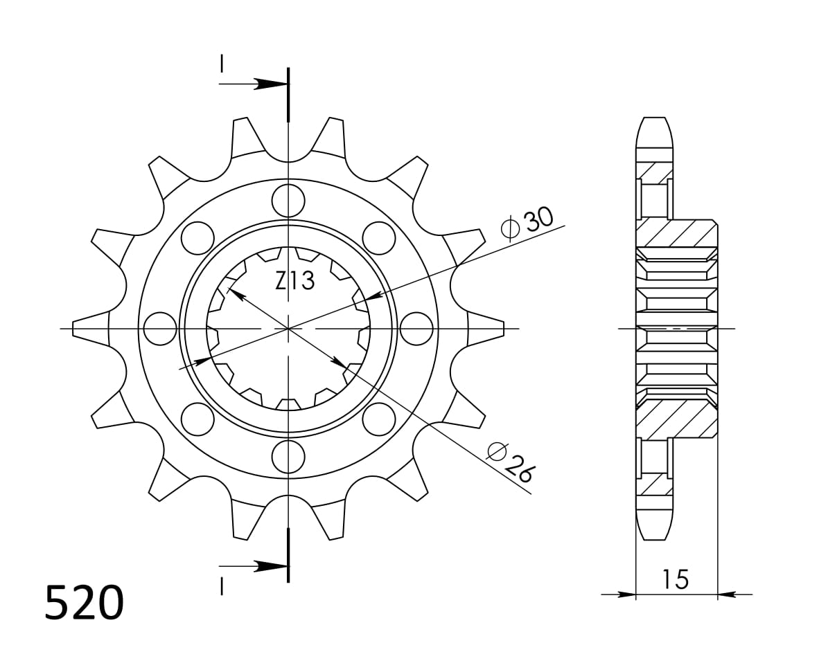 Front sprocket SUPERSPROX CST-1404:14 14T, 520