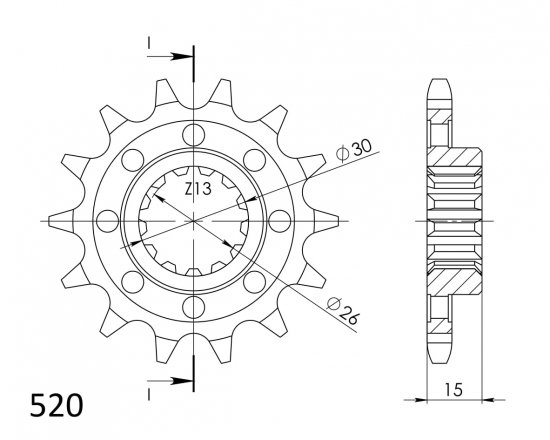 Front sprocket SUPERSPROX CST-1404:14 14T, 520