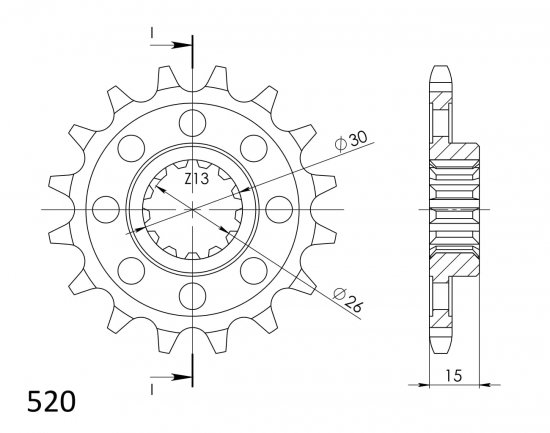 Front sprocket SUPERSPROX CST-1404:16 16T, 520