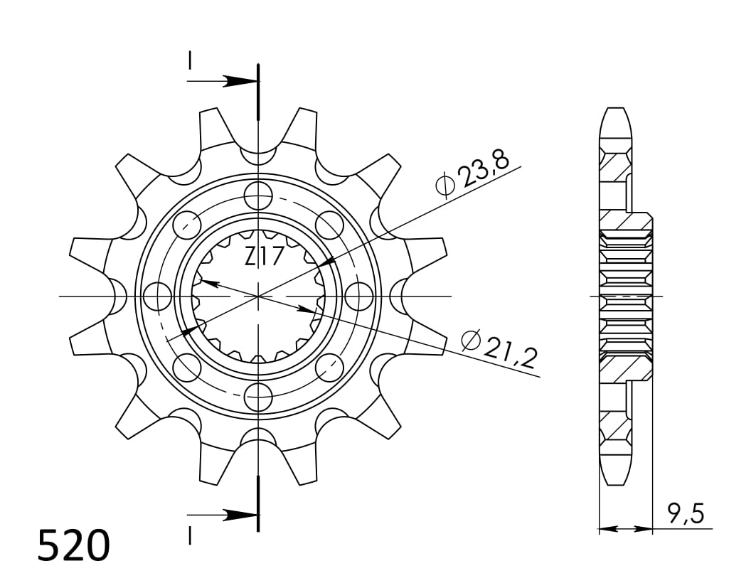 Front sprocket SUPERSPROX CST-1441:12 12T, 520