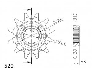 Front sprocket SUPERSPROX CST-1441:12 12T, 520