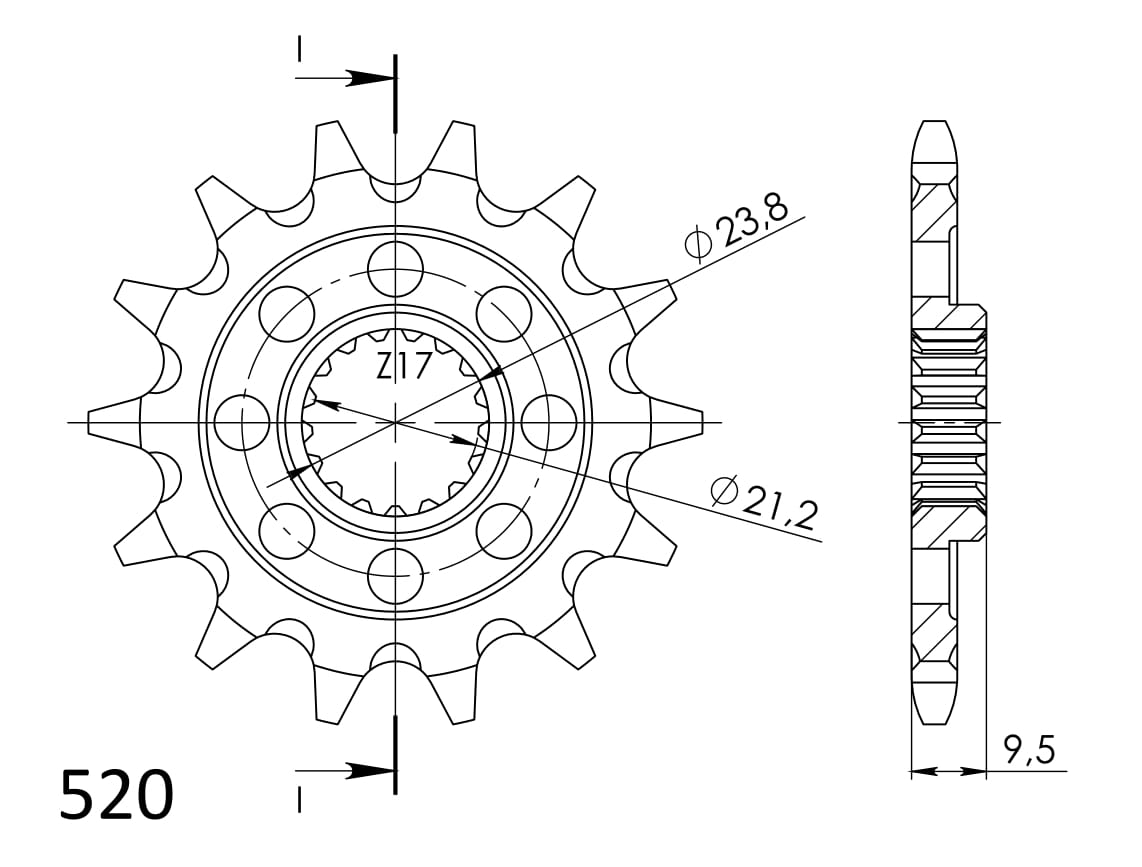 Front sprocket SUPERSPROX CST-1441:15 15T, 520