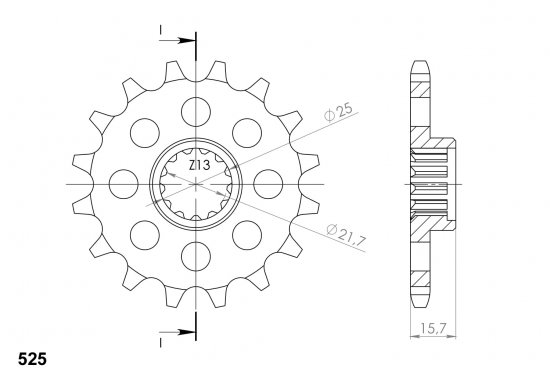 Front sprocket SUPERSPROX CST-1535:15 15T, 525