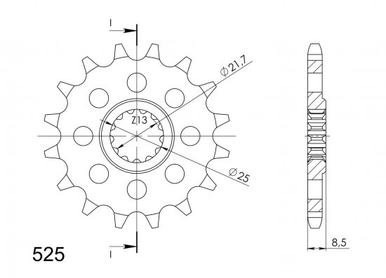 Front sprocket SUPERSPROX CST-1537:16 16T, 525