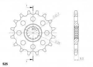 Front sprocket SUPERSPROX CST-1537:17 17T, 525