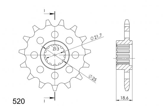 Front sprocket SUPERSPROX CST-1538:15 15T, 520