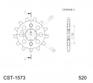 Front sprocket SUPERSPROX CST-1573:13 13T, 520