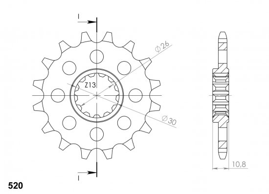 Front sprocket SUPERSPROX CST-1579:16 16T, 520