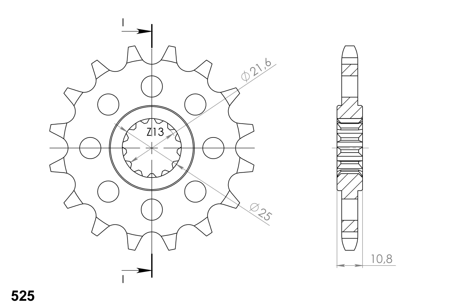 Front sprocket SUPERSPROX CST-1586:16 16T, 525