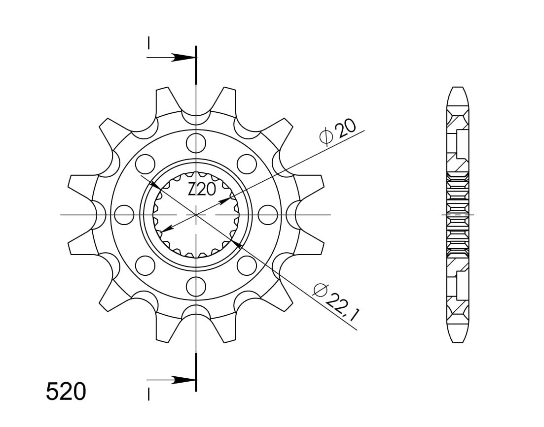 Front sprocket SUPERSPROX CST-1590:12 12T, 520