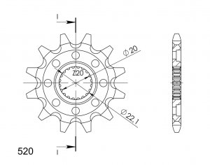 Front sprocket SUPERSPROX CST-1590:12 12T, 520