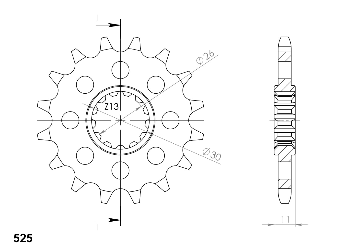 Front sprocket SUPERSPROX CST-1591:15 15T, 525