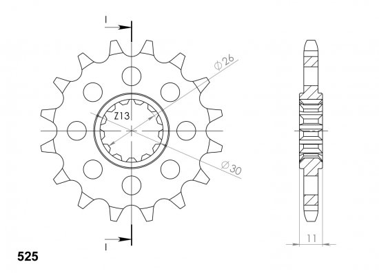 Front sprocket SUPERSPROX CST-1591:16 16T, 525