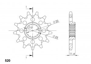 Front sprocket SUPERSPROX CST-1902:13 13T, 520