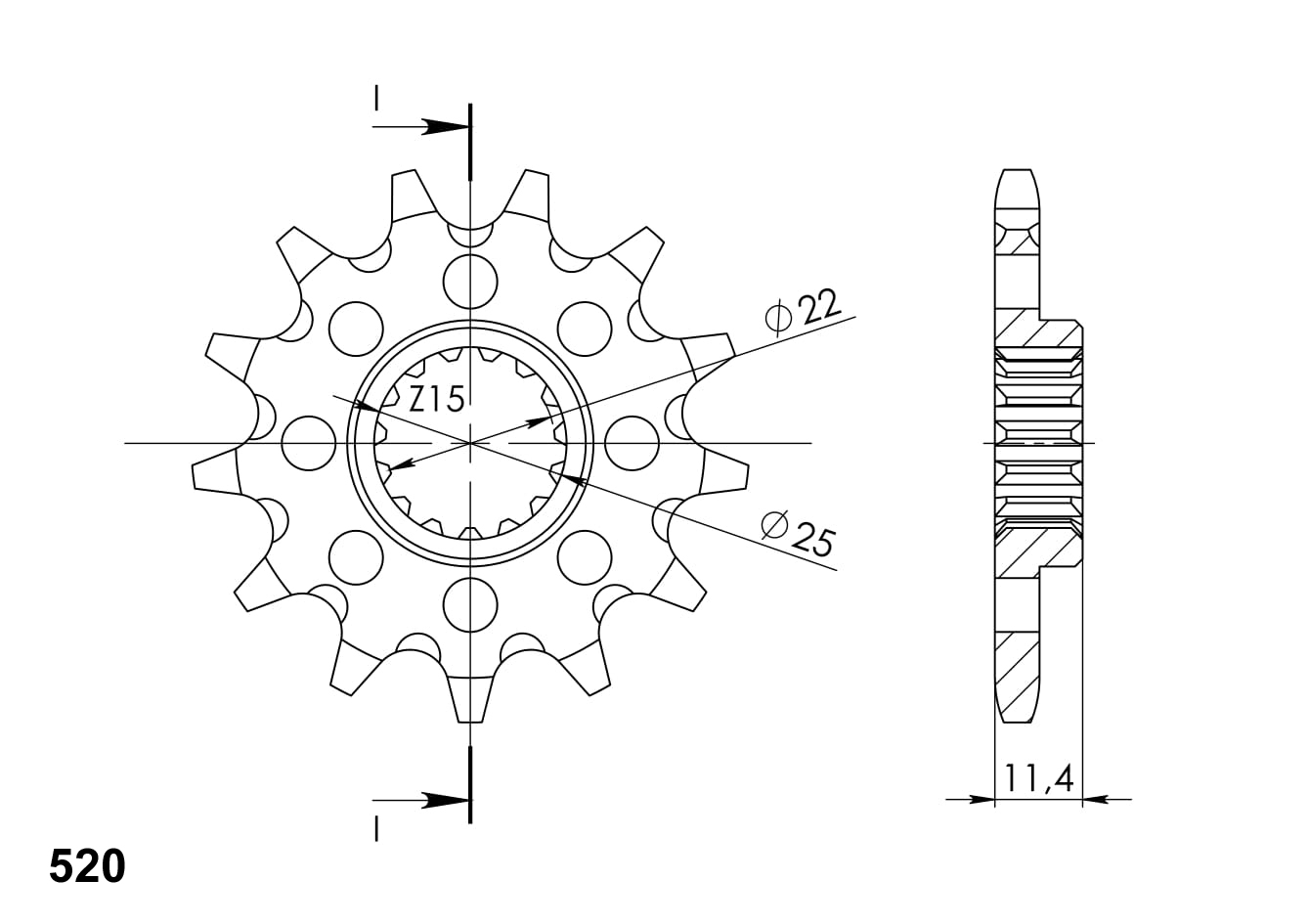 Front sprocket SUPERSPROX CST-1902:14 14T, 520