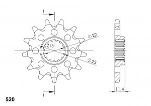 Front sprocket SUPERSPROX CST-1902:14 14T, 520