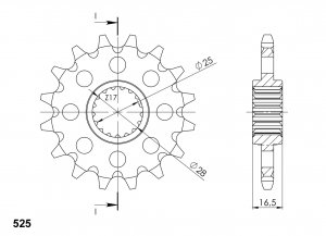 Front sprocket SUPERSPROX CST-1904:17 17T, 525