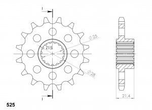 Front sprocket SUPERSPROX 16T, 525