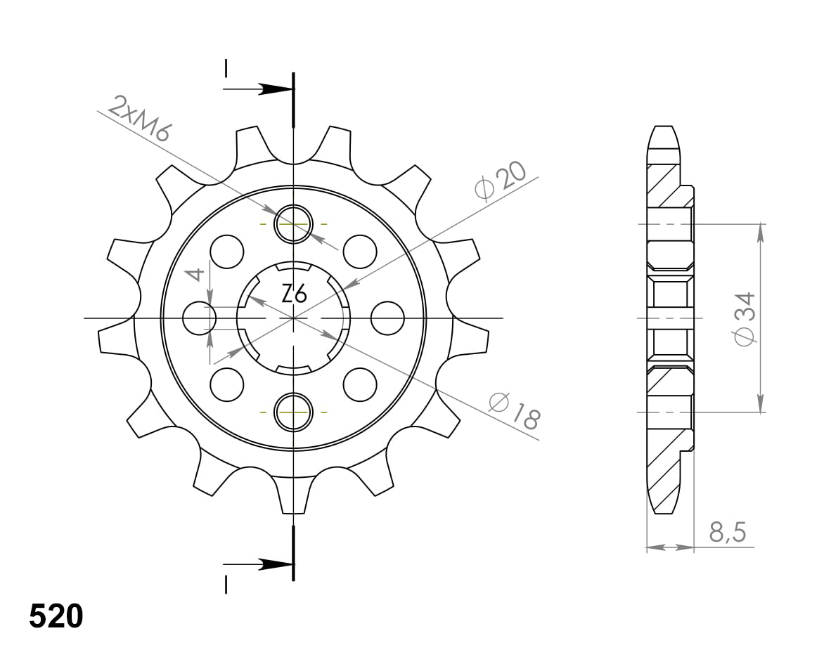 Front sprocket SUPERSPROX CST-270:11 11T, 520