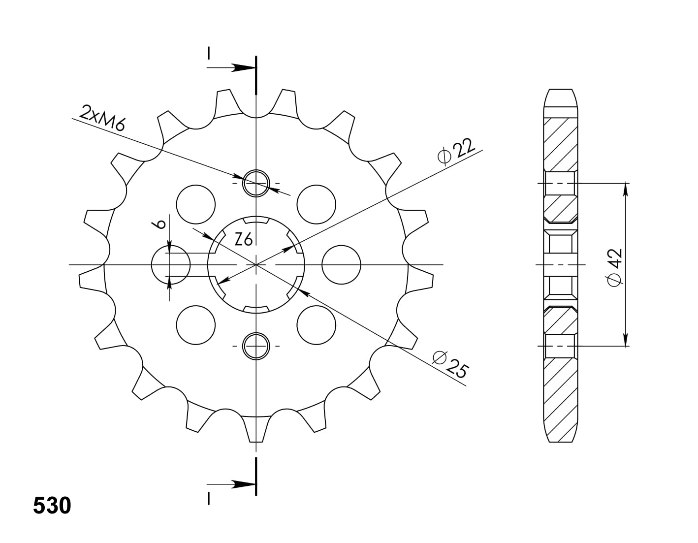 Front sprocket SUPERSPROX CST-278:17 17T, 530