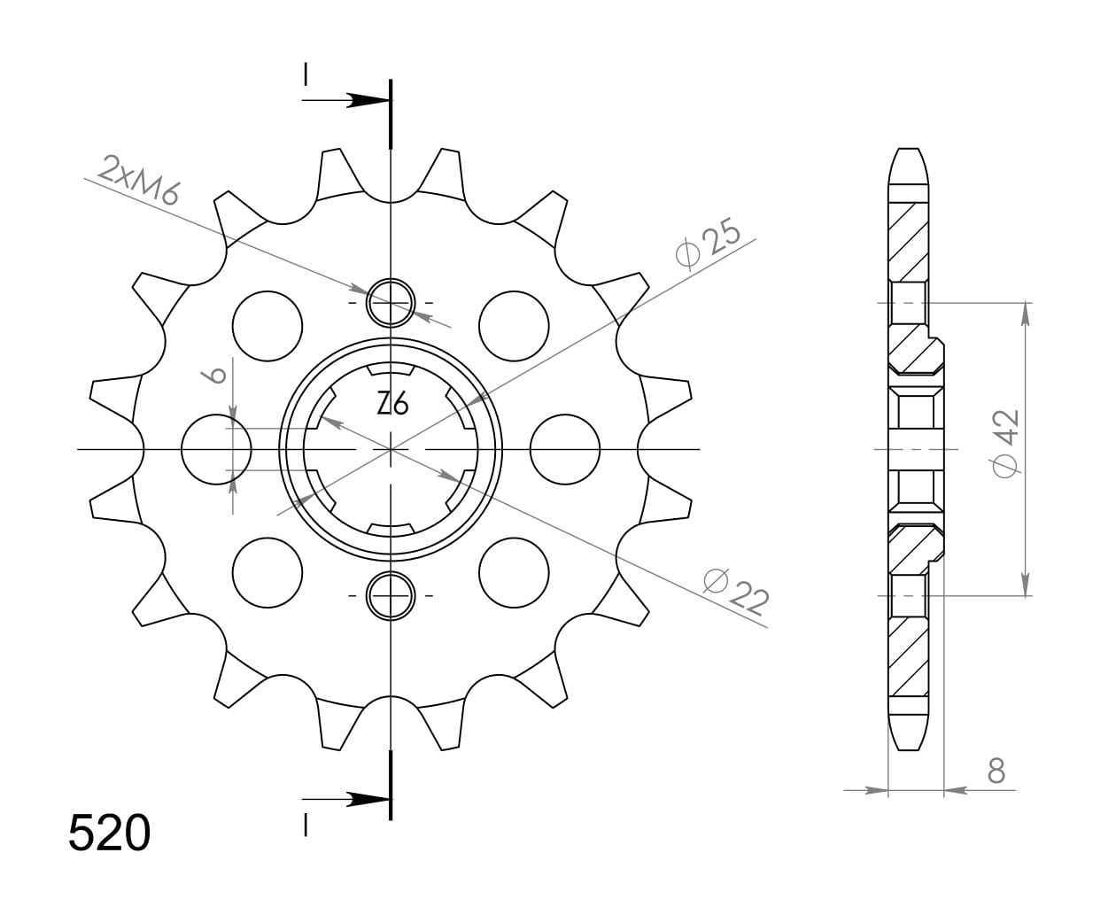 Front sprocket SUPERSPROX CST-281:13 13T, 520