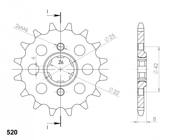 Front sprocket SUPERSPROX CST-281:14 14T, 520