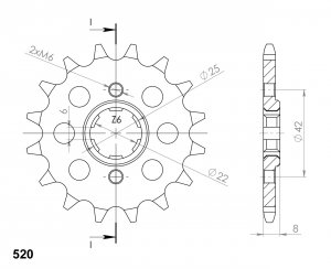 Front sprocket SUPERSPROX 14T, 520