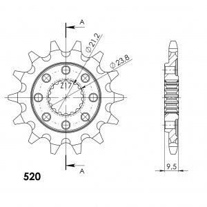 Front sprocket SUPERSPROX CST-284:14 14T, 520