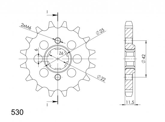 Front sprocket SUPERSPROX CST-289:15 15T, 530