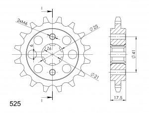 Front sprocket SUPERSPROX CST-294:14 14T, 525