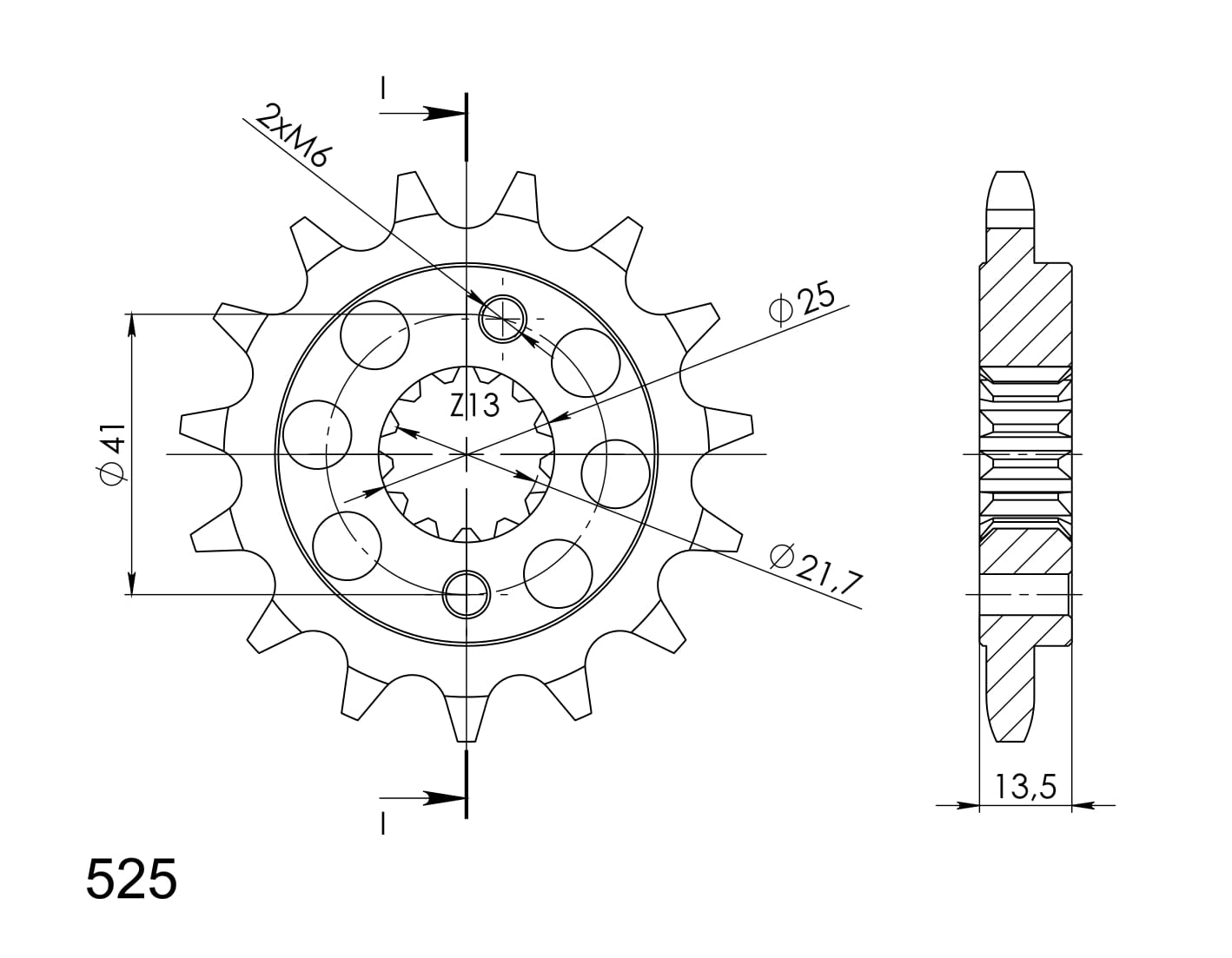 Front sprocket SUPERSPROX CST-296:15 15T, 525