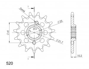 Front sprocket SUPERSPROX 15T, 520