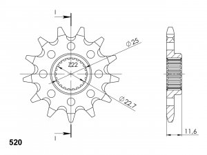 Front sprocket SUPERSPROX 13T, 520