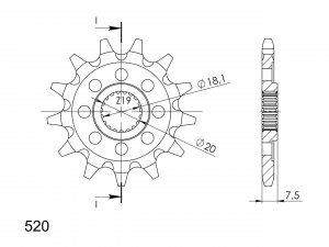 Front sprocket SUPERSPROX CST-326:12 12T, 520