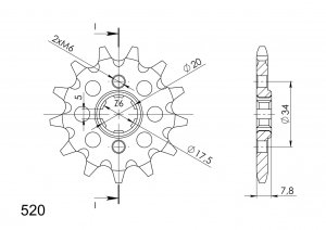 Front sprocket SUPERSPROX 12T, 520