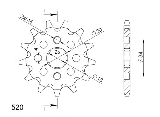 Front sprocket SUPERSPROX CST-328:12 12T, 520