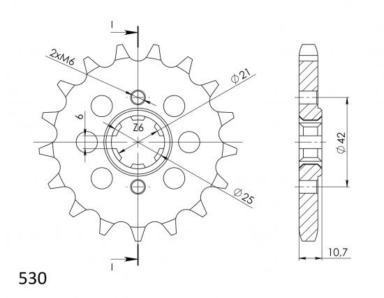 Front sprocket SUPERSPROX CST-338:16 16T, 530