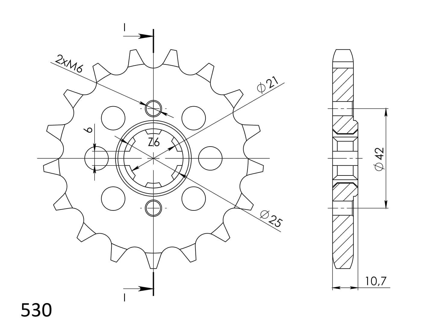 Front sprocket SUPERSPROX CST-338:17 17T, 530