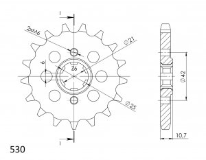 Front sprocket SUPERSPROX CST-338:17 17T, 530