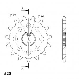 Front sprocket SUPERSPROX 15T, 520