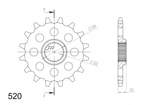 Front sprocket SUPERSPROX CST-402:16 16T, 520