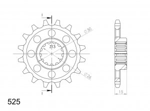 Front sprocket SUPERSPROX CST-404:15 15T, 525